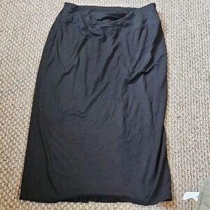 J. jill Wearever Collection Smooth Fit Black Midi Skirt Slit Small Petite Sp